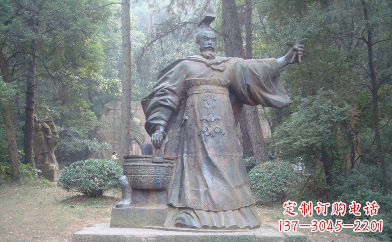 仙桃汉武帝古代名人铜雕