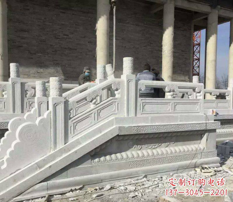 仙桃景区大理石栏板石雕 (10)