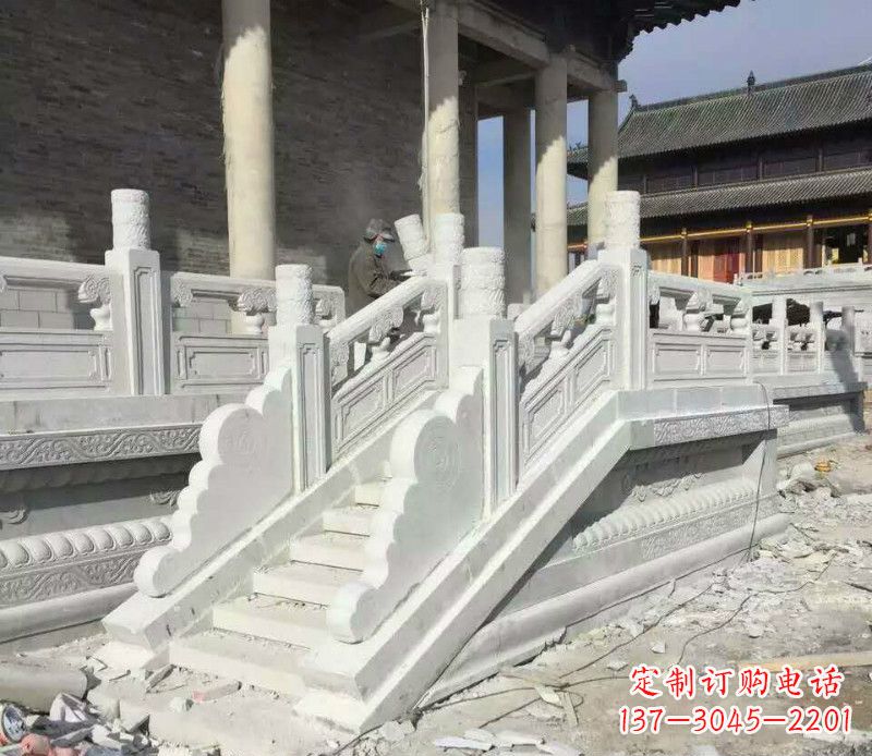 仙桃景区大理石栏板石雕 (11)