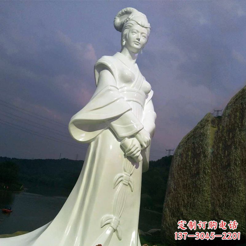 仙桃景区历史名人古代著名美女西施汉白玉石雕像