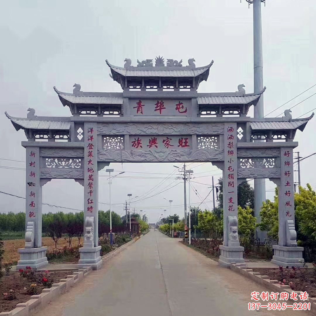仙桃精致牌坊雕塑,精美式微精致