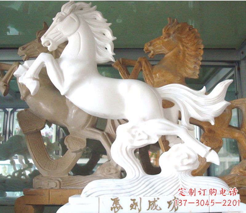 仙桃精美马到成功景观石雕
