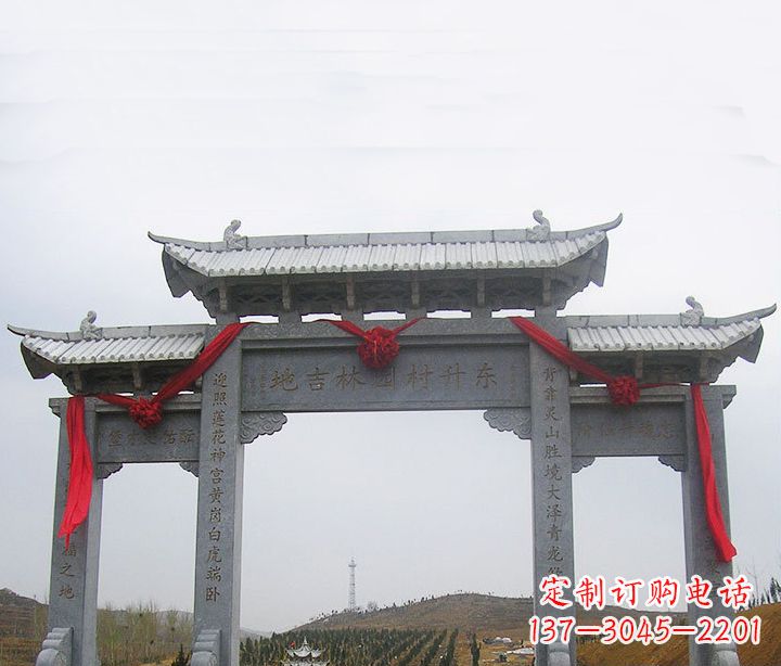 仙桃农村石牌坊石雕