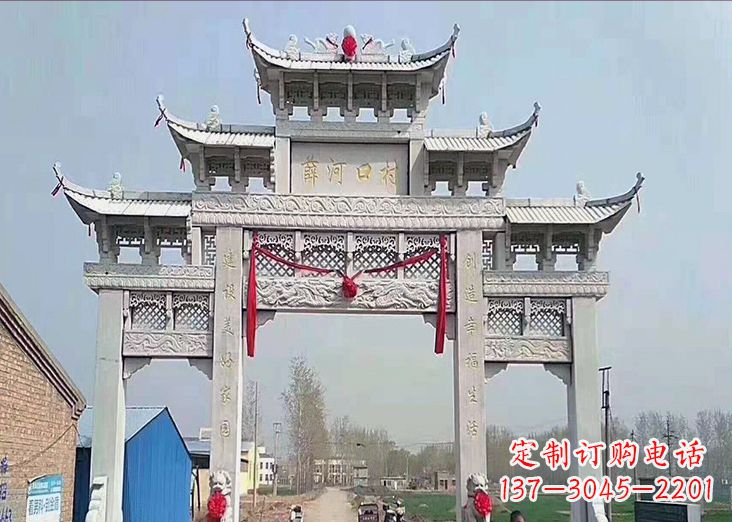 仙桃牌坊石雕龙