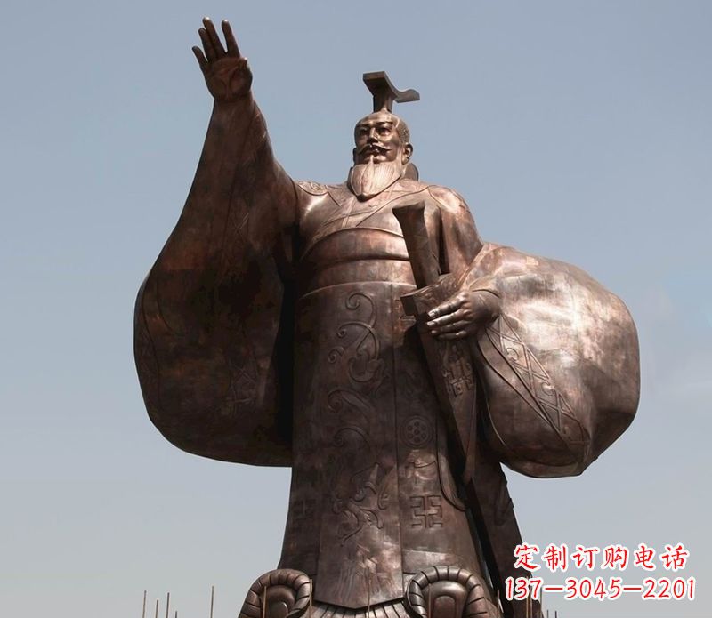 仙桃秦始皇铜雕精美塑像,让历史回溯至您身边