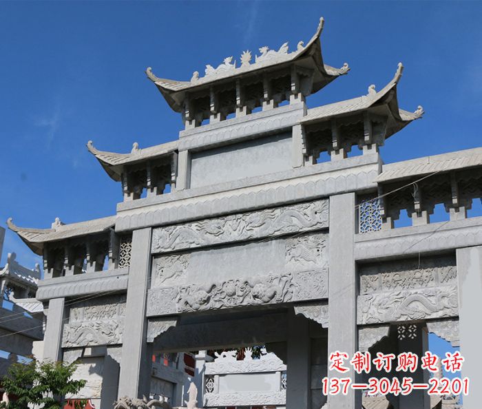 仙桃定制牌坊石雕,纪念无价的美好记忆