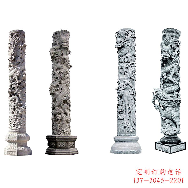 仙桃石雕龙柱雕塑