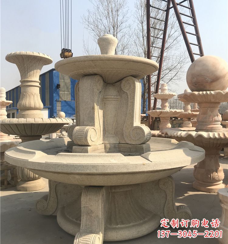 仙桃石雕喷泉池:定制精美的雕塑水池