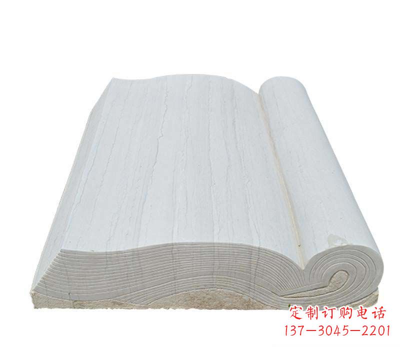 仙桃石雕无字书籍雕塑