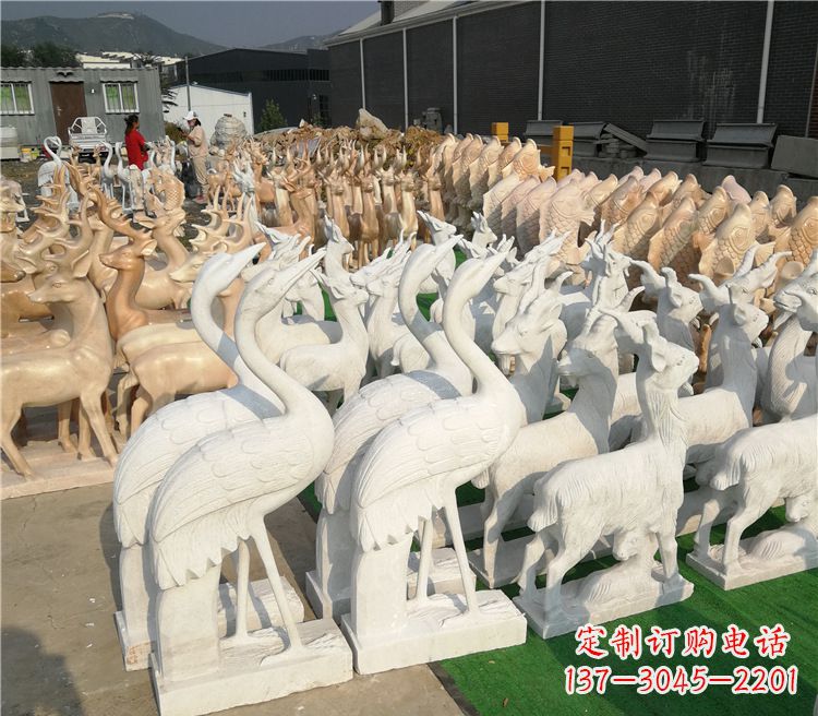 仙桃石雕仙鹤雕塑