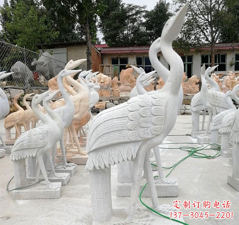 仙桃石雕小仙鹤