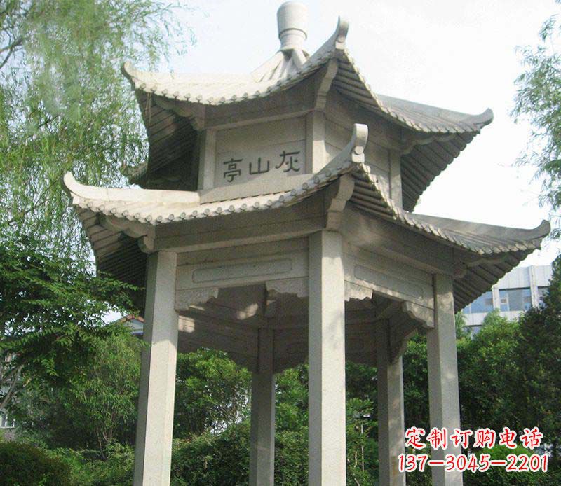 仙桃双层石凉亭石雕