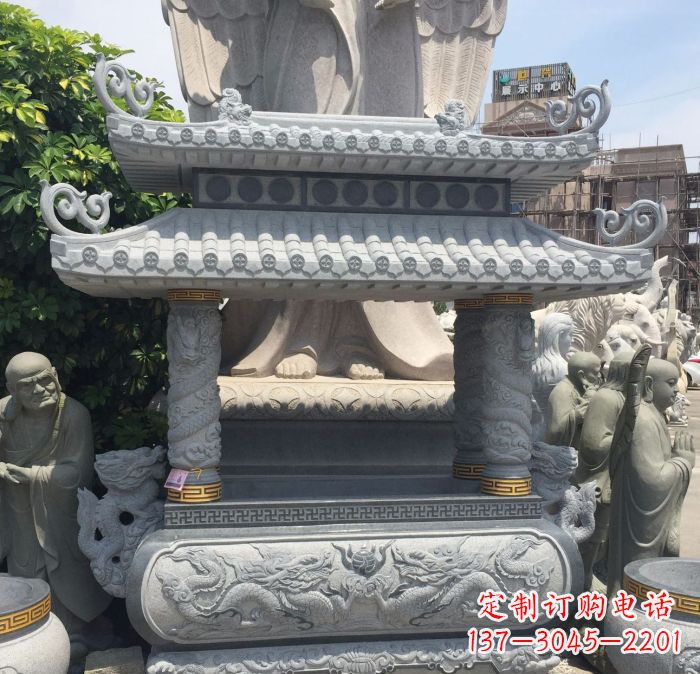 仙桃寺庙景观仿古香炉石雕 (2)