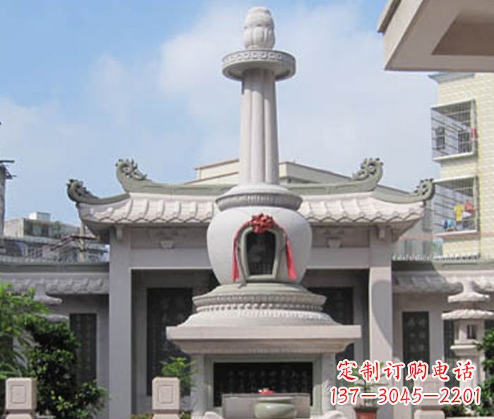 仙桃寺庙景观舍利塔石雕 (4)