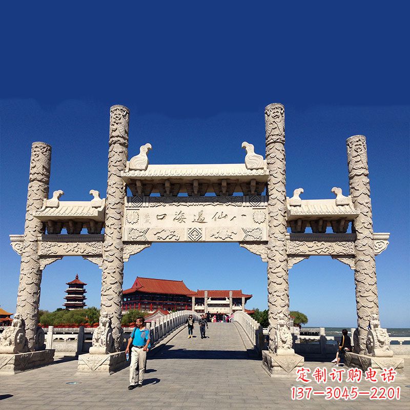 仙桃寺院大门无楼石牌坊