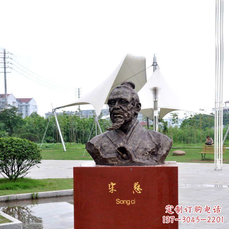 仙桃宋慈铸铜头像雕塑-古代十大名医园林广场人物雕塑