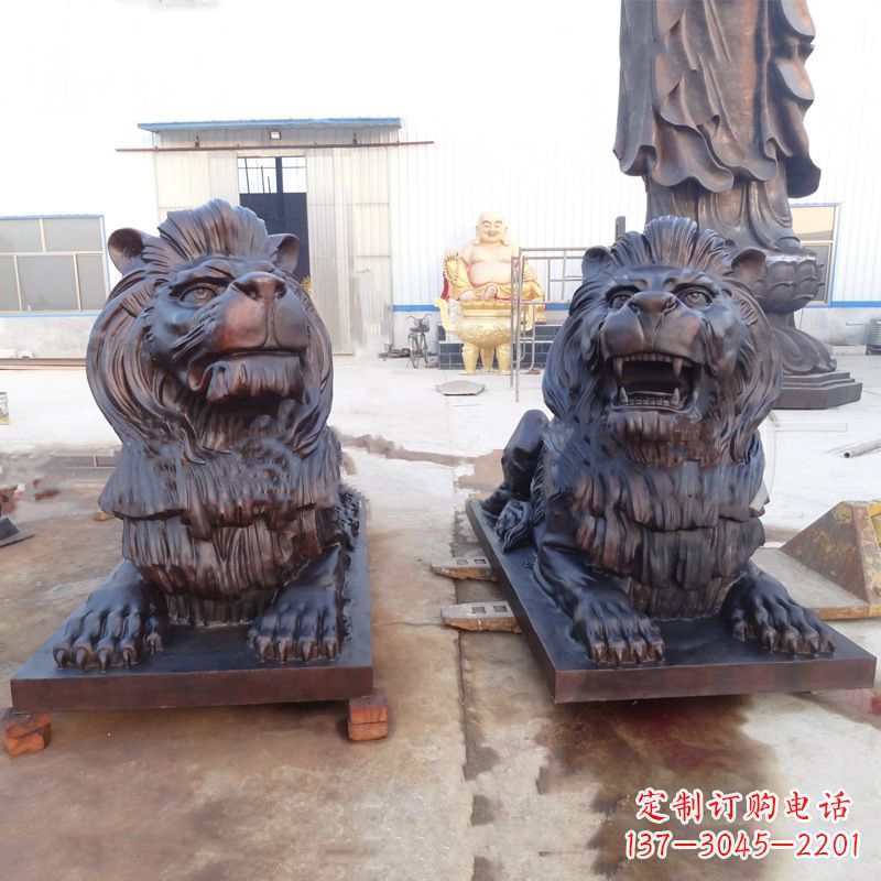 仙桃铜雕汇丰狮子雕塑