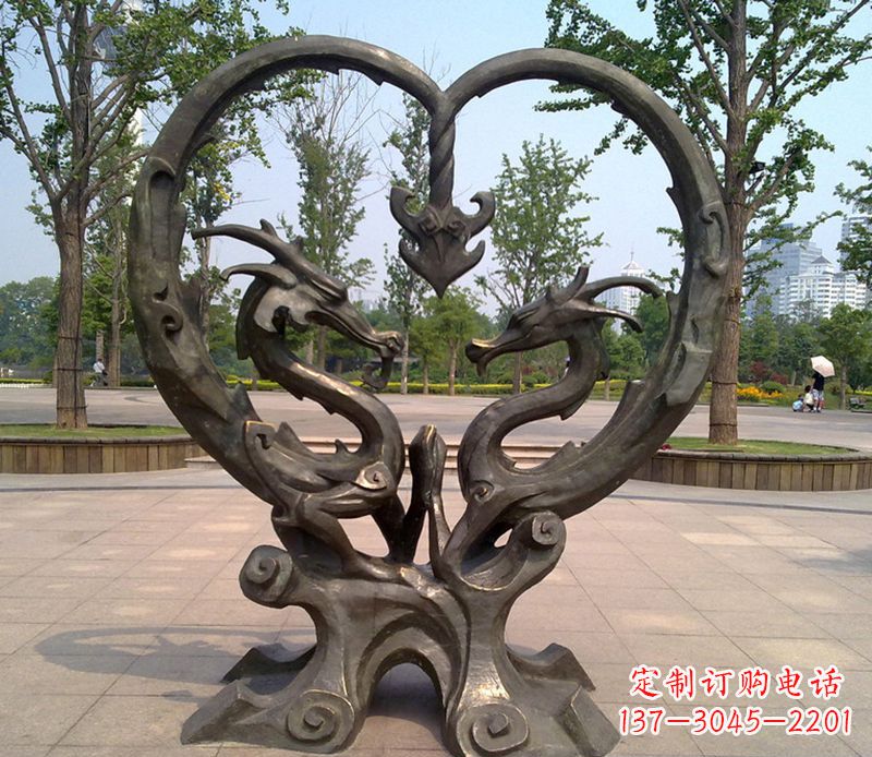 仙桃铜雕双龙戏珠