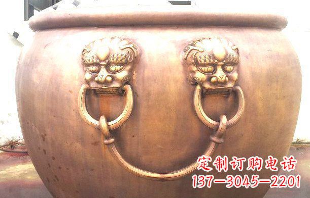 仙桃铜雕水缸寺庙景观雕塑_1