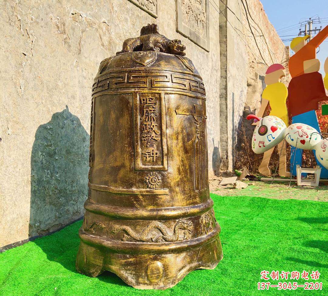 仙桃铜雕寺庙警钟雕塑摆件