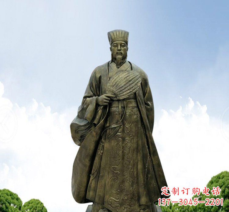 仙桃铜雕伟人诸葛亮古代历史人物