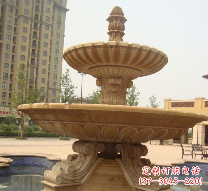 仙桃晚霞红多层大型石雕喷泉 (5)
