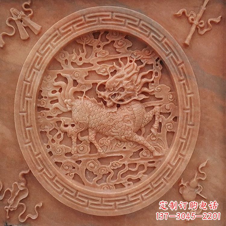仙桃晚霞红麒麟建筑装饰壁画