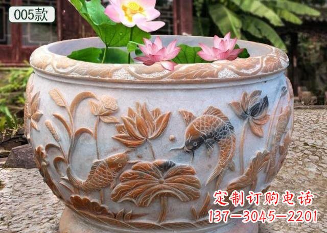 仙桃晚霞红水缸鱼缸雕塑