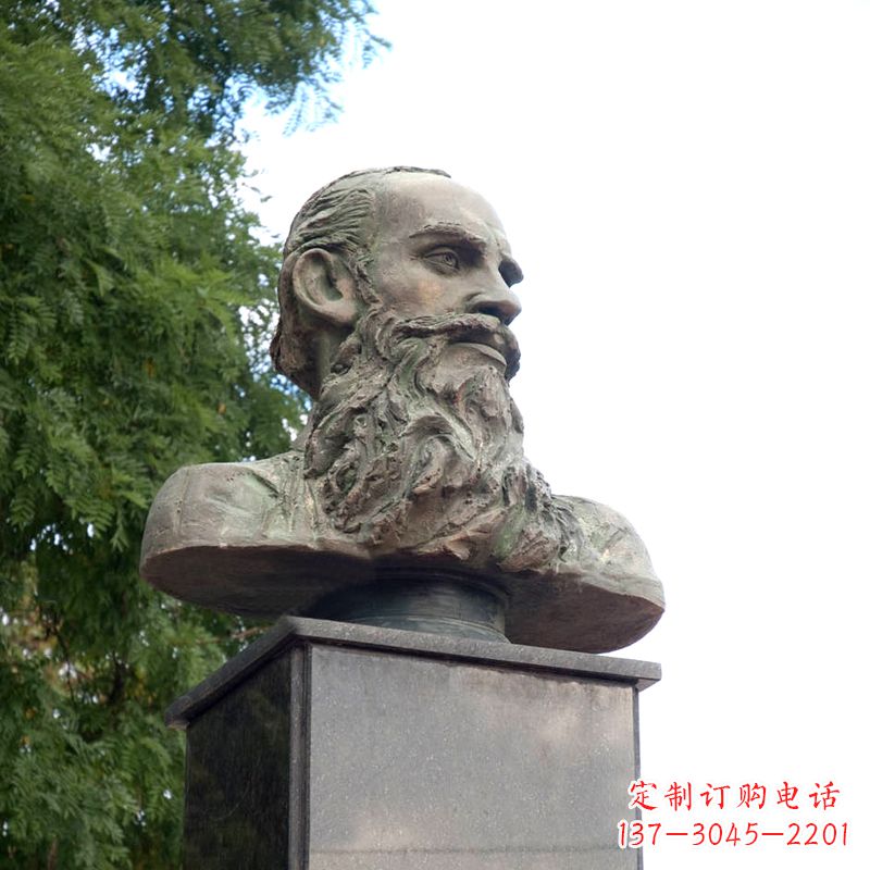 仙桃西方名人俄国现实主义作家托尔斯泰胸像雕塑摆件