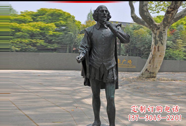 仙桃西方名人莎士比亚铜雕