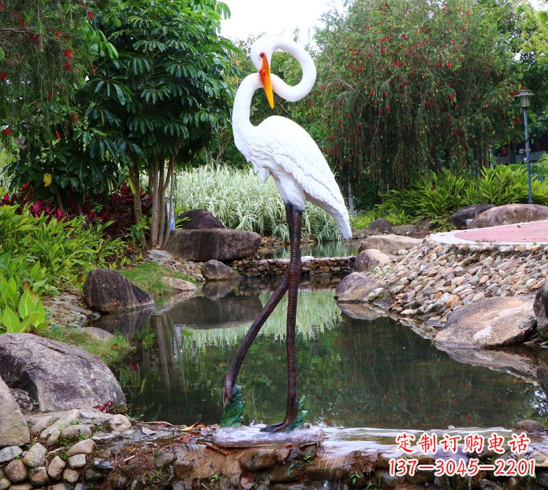 仙桃仙鹤雕塑摆件