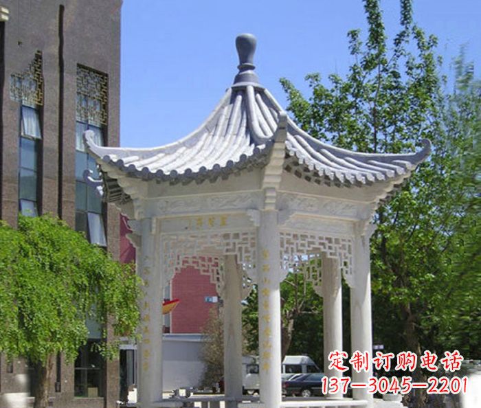 仙桃小区景观大理石凉亭