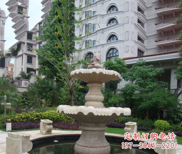 仙桃小区景观大理石鲤鱼喷泉石雕