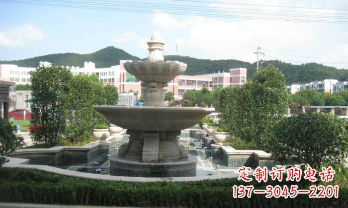 仙桃小区景观大理石喷泉石雕 (2)