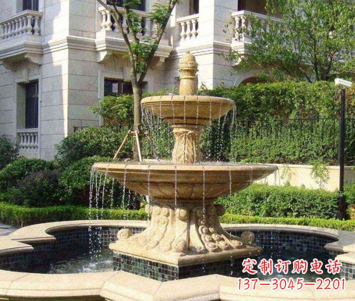 仙桃小区景观大型喷泉石雕 (2)
