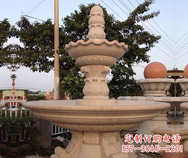 仙桃小区景观大型喷泉石雕 (4)