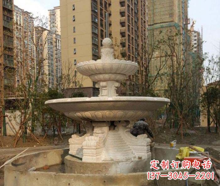 仙桃小区景观大型喷泉石雕 (3)