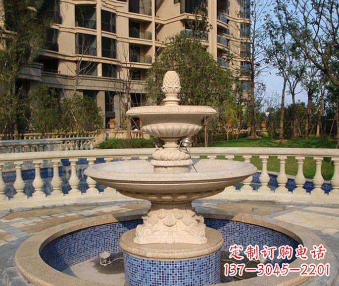 仙桃小区景观多层喷泉石雕
