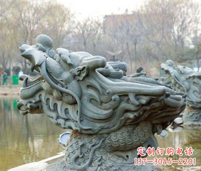 仙桃小区景观龙头喷泉石雕