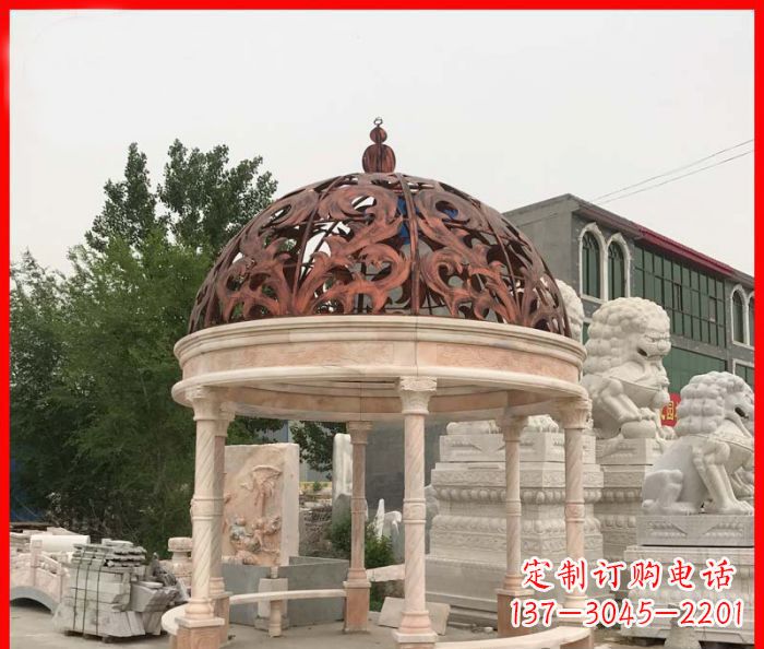 仙桃小区欧式圆顶凉亭石雕_1