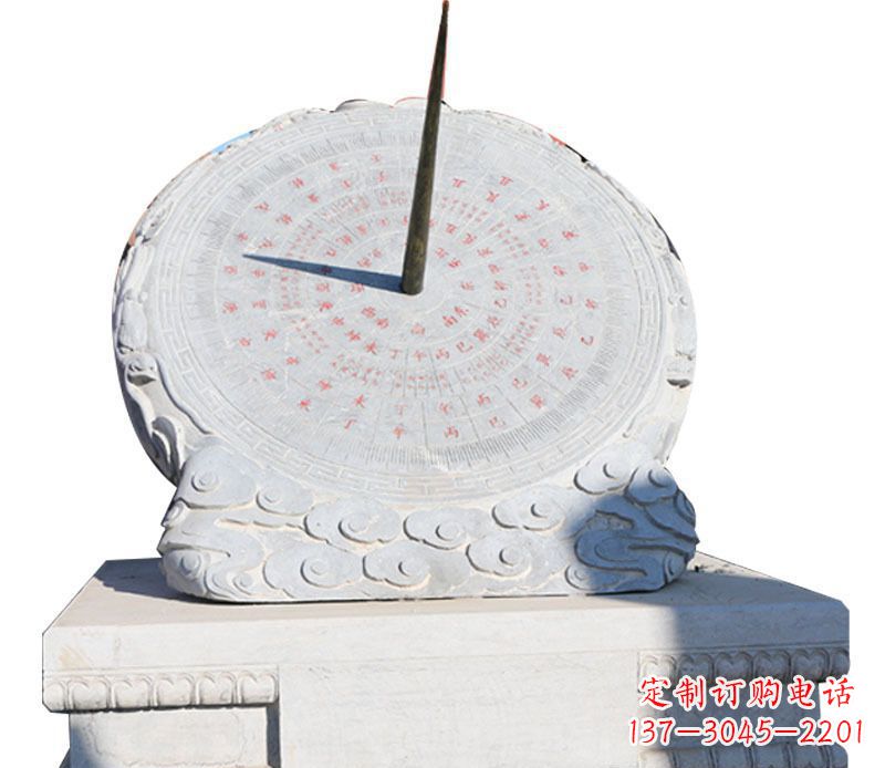 仙桃校园大理石日晷景观石雕 (3)