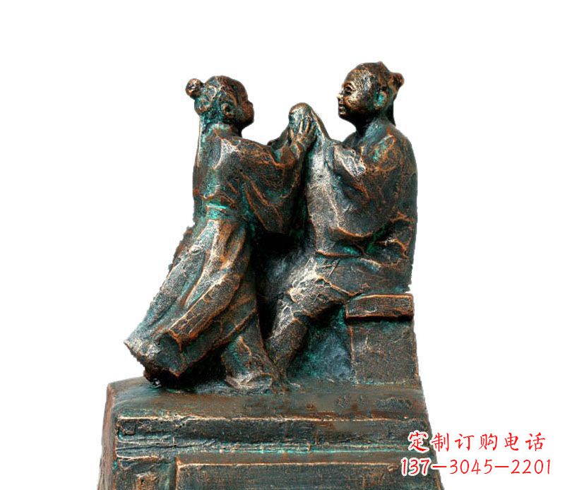 仙桃校园古代孔融让梨人物铜雕