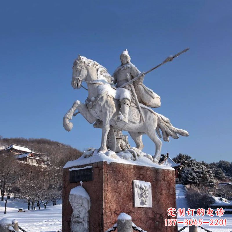 仙桃薛仁贵骑马雕像-中国历史名人唐朝名将景区景观雕塑