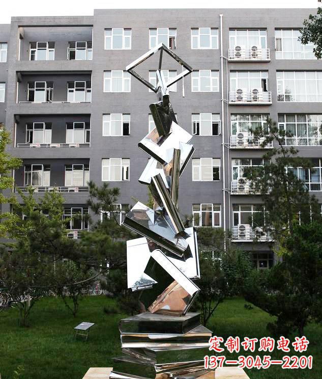 仙桃学校不锈钢书籍景观雕塑