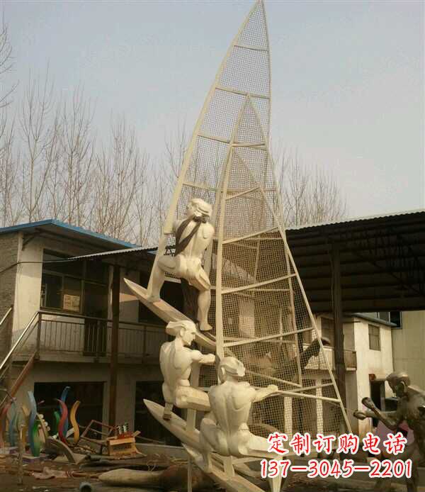 仙桃园林不锈钢帆船景观雕塑
