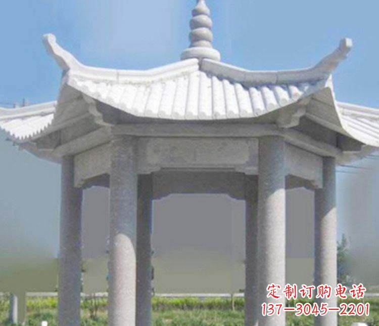 仙桃园林仿古石凉亭景观石雕