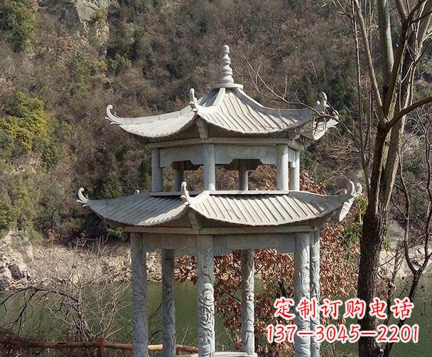 仙桃园林仿古双层石雕凉亭