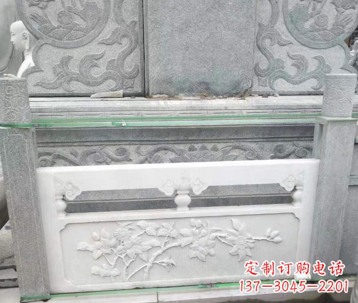 仙桃园林汉白玉石浮雕栏板 (3)