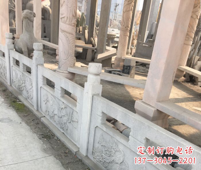 仙桃园林景观大理石浮雕栏板石雕