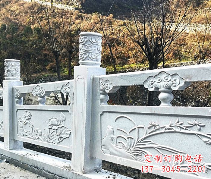 仙桃园林景观大理石栏板石雕 (7)
